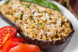 Farro Stuffed Eggplant