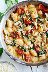 One Skillet Sun Dried Tomato Chicken and Gnocchi