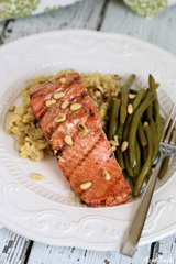 Honey - Ginger White Balsamic Grilled Wild Salmon