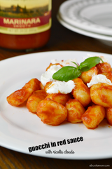 Gnocchi in Red Sauce with Ricotta Clouds
