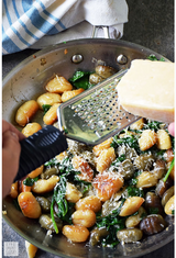 Pan Fried Gnocchi with Spinach and Parmesan