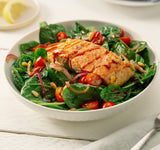 Italian / Asian Fusion Salmon & Spinach Salad