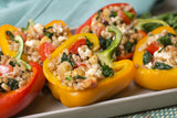 Greek Style Farro Stuffed Peppers